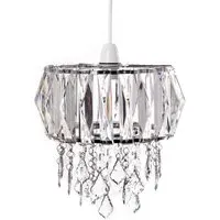 Prismatic Drum Shade Ceiling Chandelier Light - Clear, Acrylic