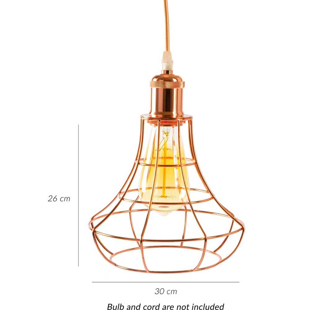 Rose Copper Ceiling Pendant Light Shade - Brown
