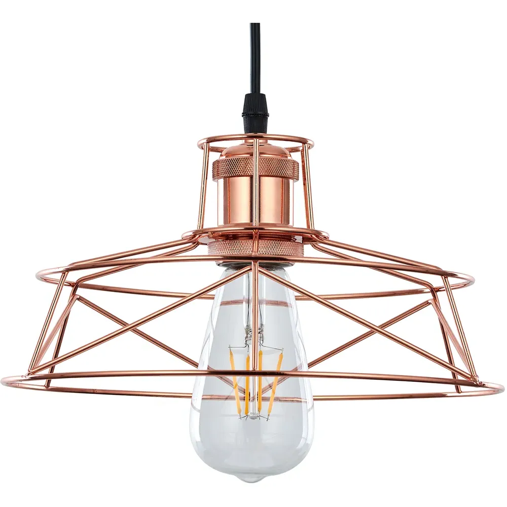 Rose Copper Ceiling Pendant Light Shade - Brown