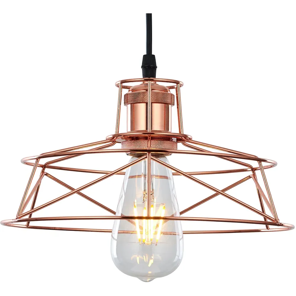 Rose Copper Ceiling Pendant Light Shade - Brown