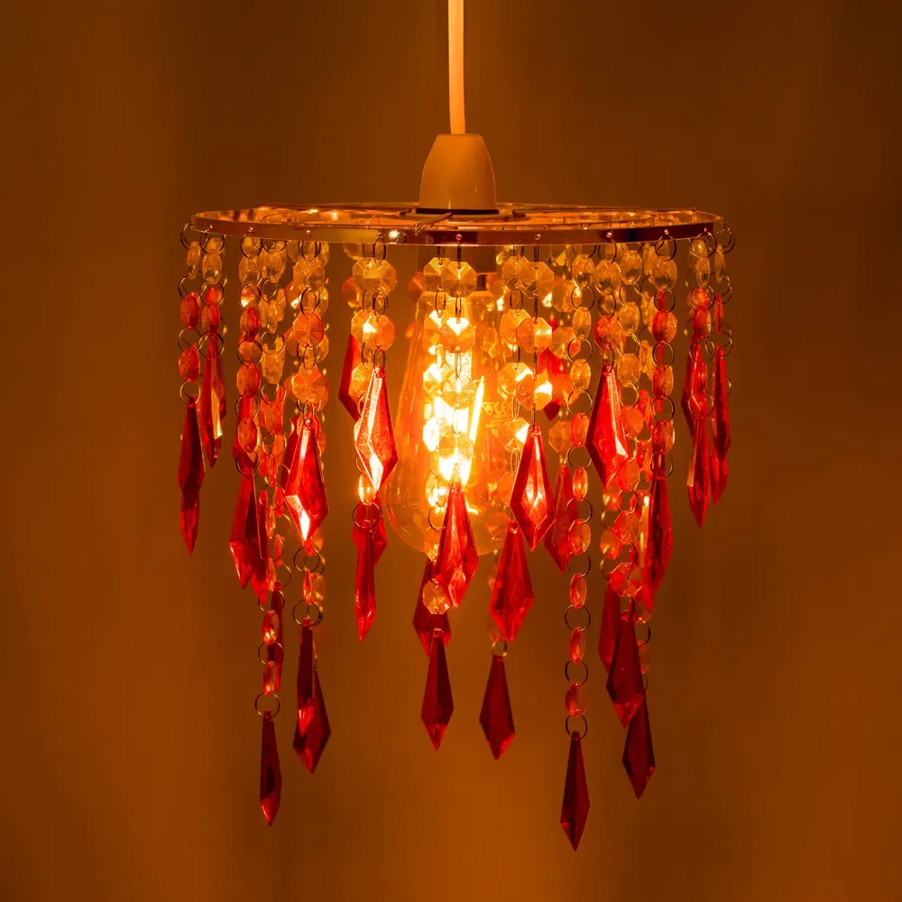 Sunbeam Ceiling Chandelier Light - Orange, Acrylic