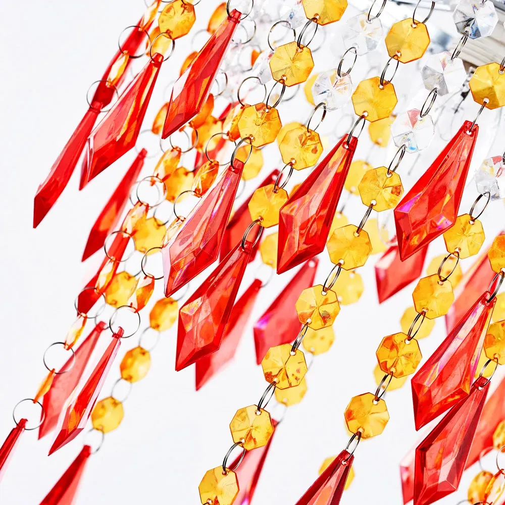 Sunbeam Ceiling Chandelier Light - Orange, Acrylic