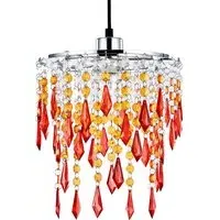 Sunbeam Ceiling Chandelier Light - Orange, Acrylic