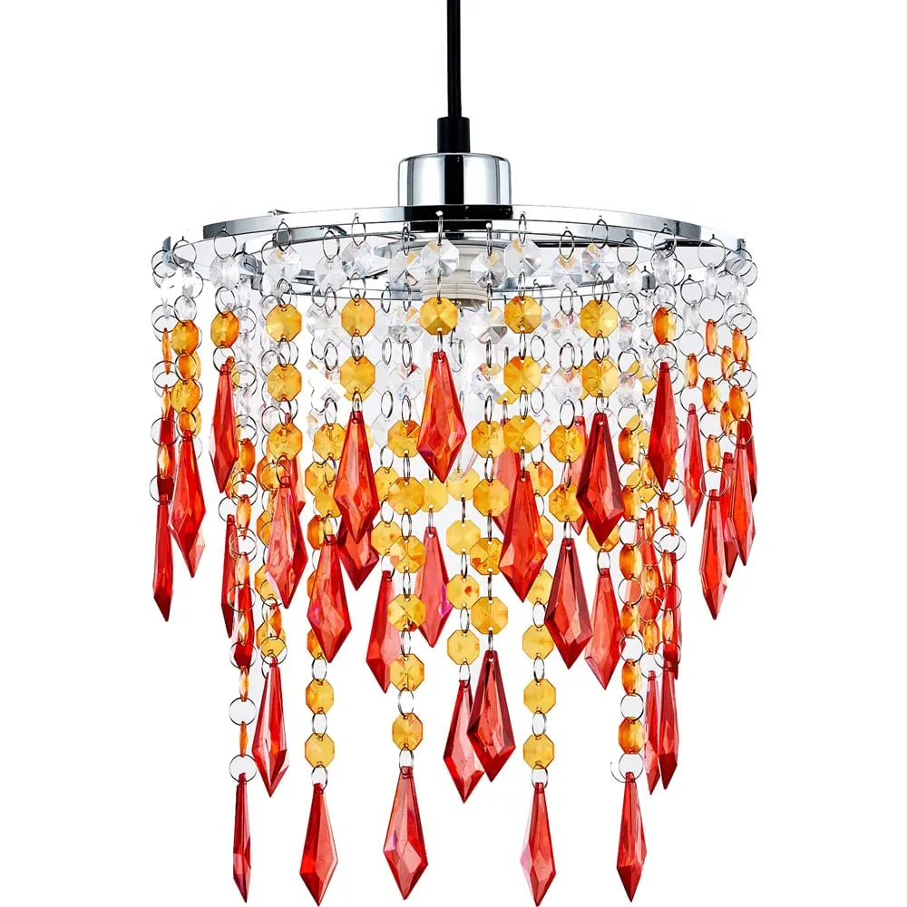Sunbeam Ceiling Chandelier Light - Orange, Acrylic