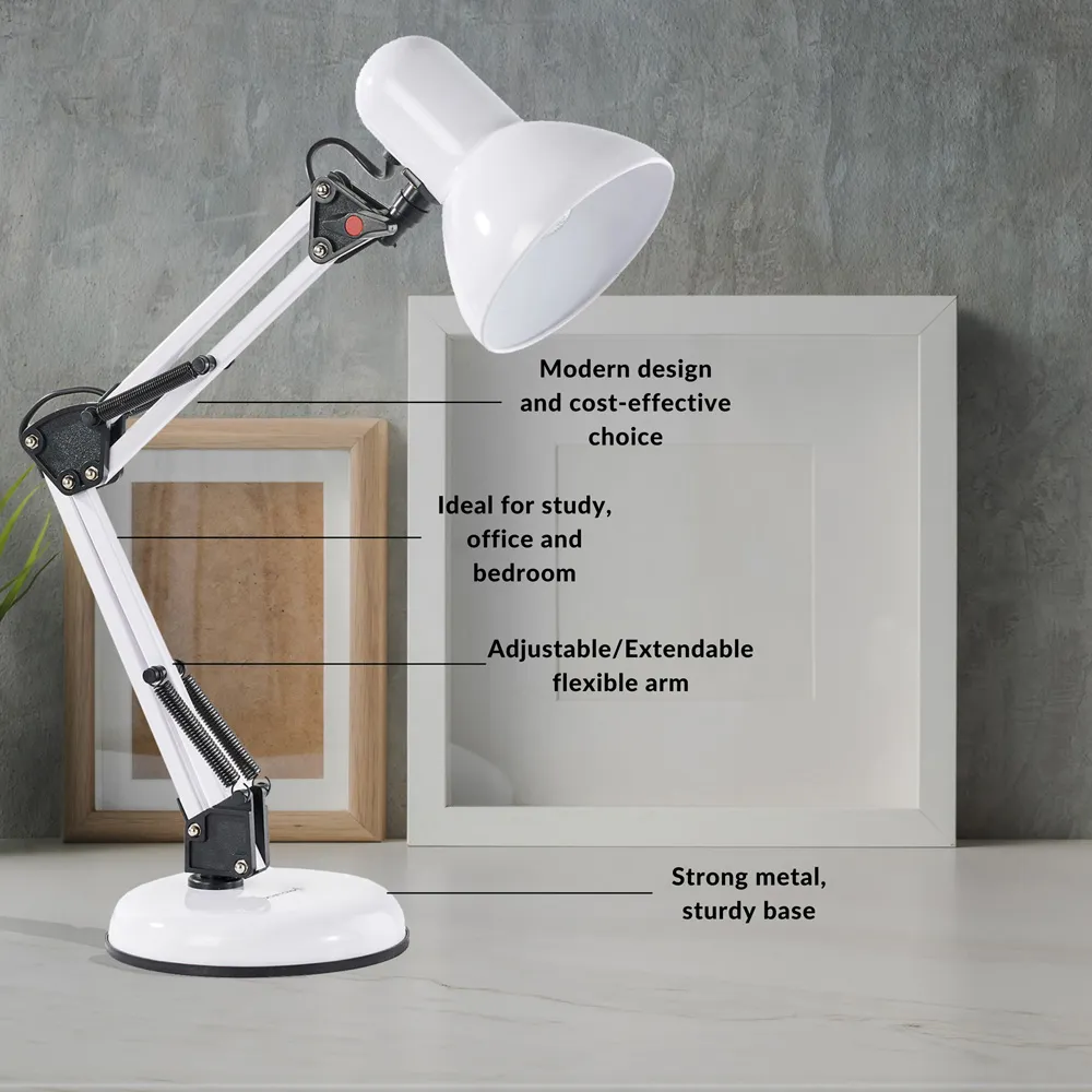 Swing Arm Desk Lamp - White