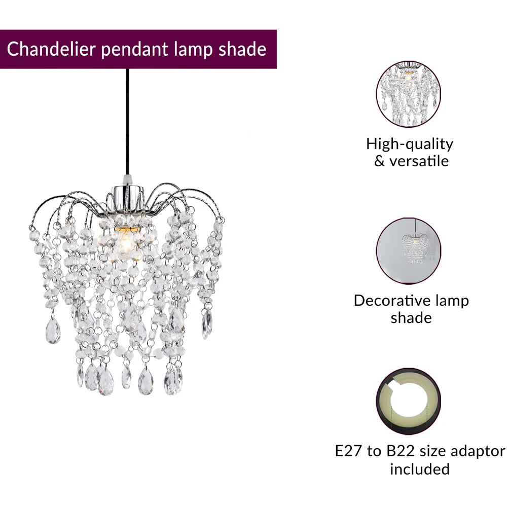 Teardrop Pendant Light Shade - Clear, Acrylic