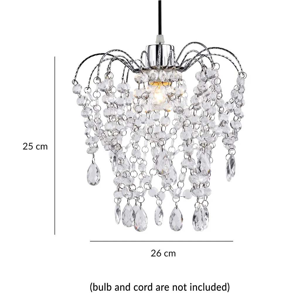 Teardrop Pendant Light Shade - Clear, Acrylic