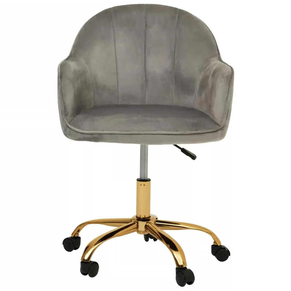 Brent Swivel Office Chair - Grey, Velvet