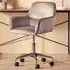 Brent Swivel Office Chair with Armrests - Grey, Velvet