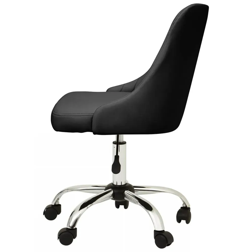 Brent Swivel Office Chair with Ribbed Back - Black