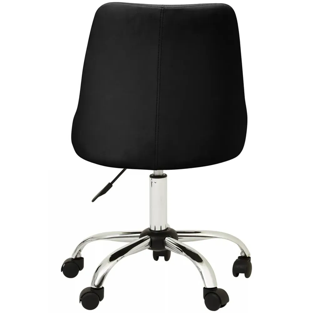 Brent Swivel Office Chair with Ribbed Back - Black