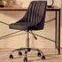 Brent Swivel Office Chair with Ribbed Back - Black