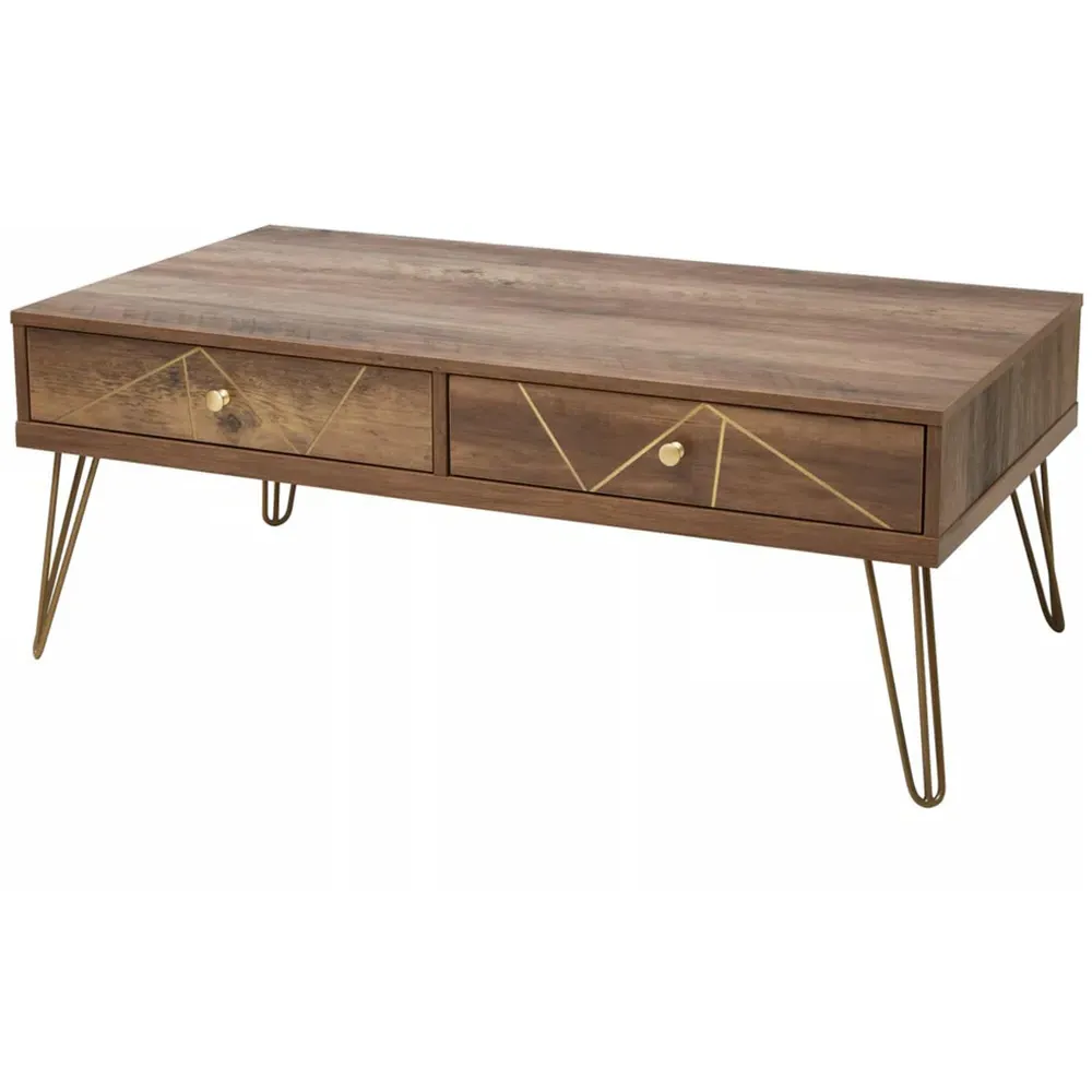 Flori 2 Drawer Coffee Table - Brown, Veneer