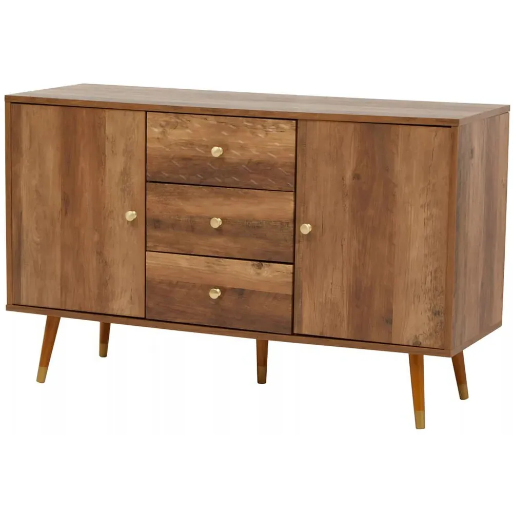 Frida 2 Door 3 Drawer Sideboard - Brown, Wood Veneer