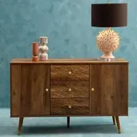 Frida 2 Door 3 Drawer Sideboard - Brown, Wood Veneer