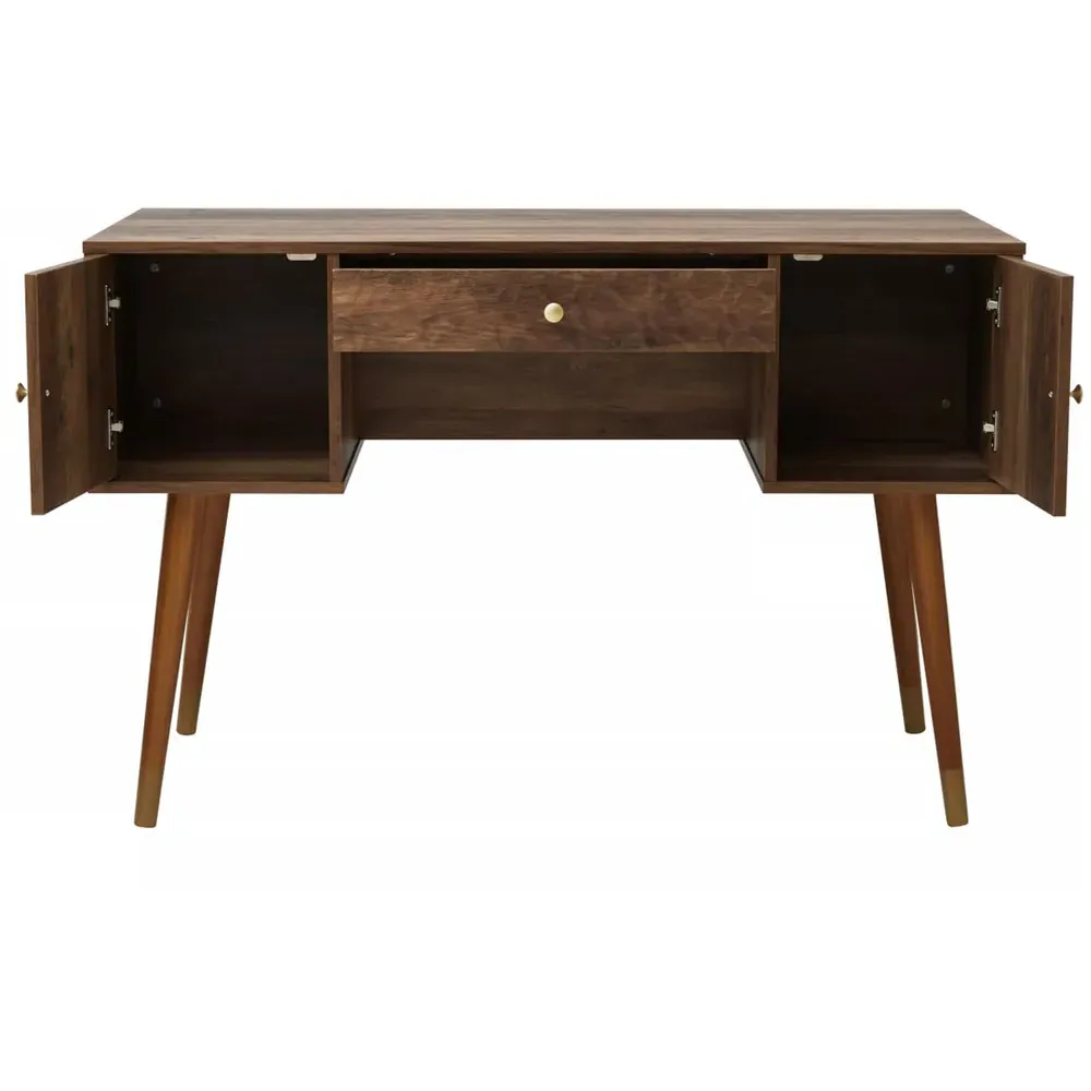 Frida 2 Door Single Drawer Desk - Brown