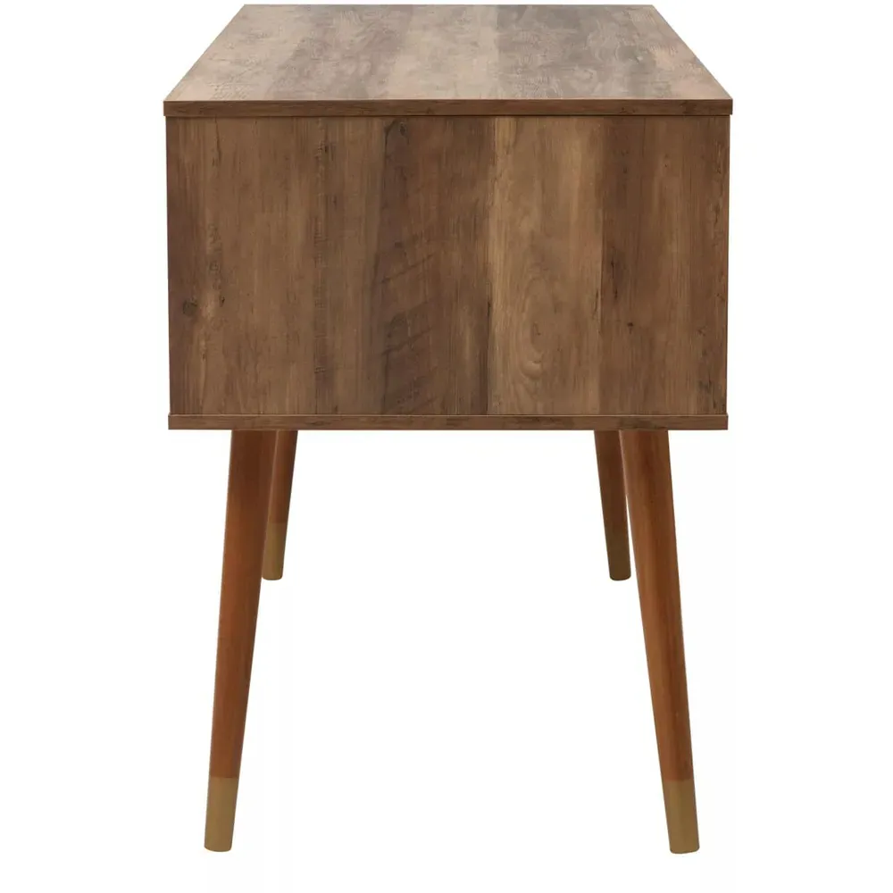 Frida 2 Door Single Drawer Desk - Brown