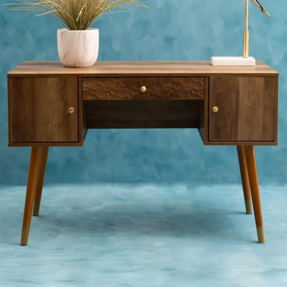 Frida 2 Door Single Drawer Desk - Brown image