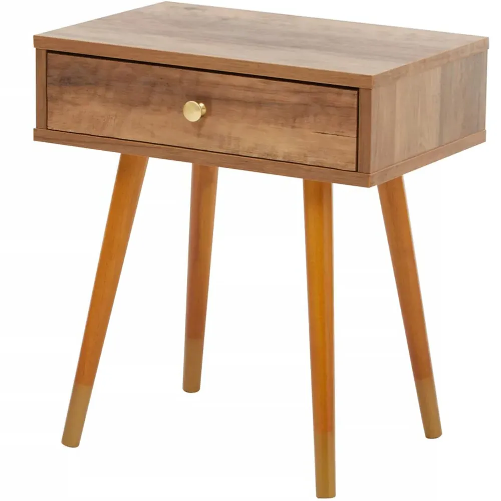 Frida Single Drawer Side Table - Brown