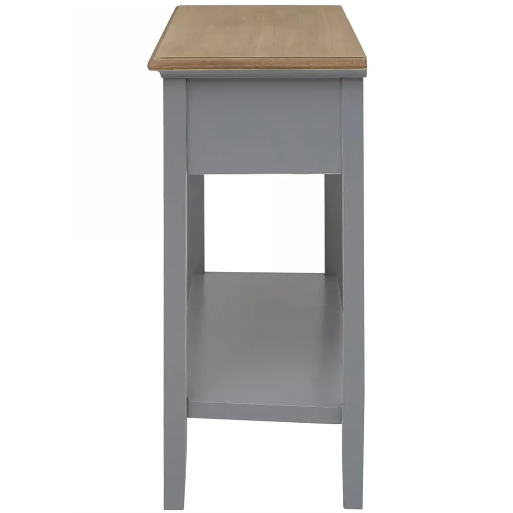 Henley 2 Drawer Console Table - Grey, Paulownia Wood