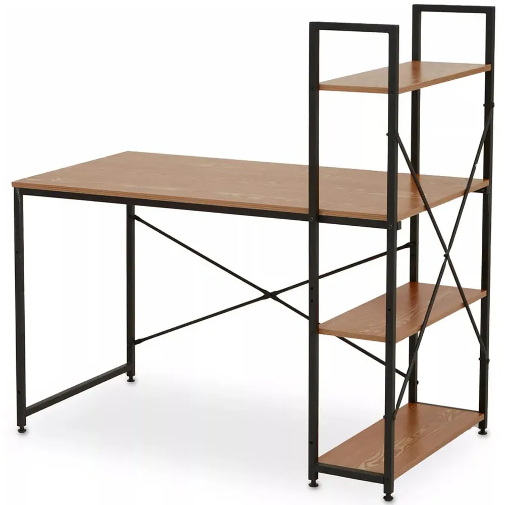 Laxton Desk with Shelves - Red Pomelo, Chipboard