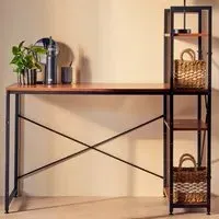 Laxton Desk with Shelves - Red Pomelo, Chipboard