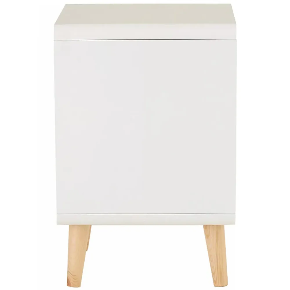 Milo Single Drawer Cabinet - White, Pine