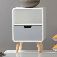 Milo Single Drawer Cabinet - White, Pine