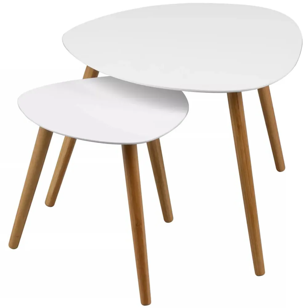 Nostra Nest of Tables Set of 2 - White, Wood