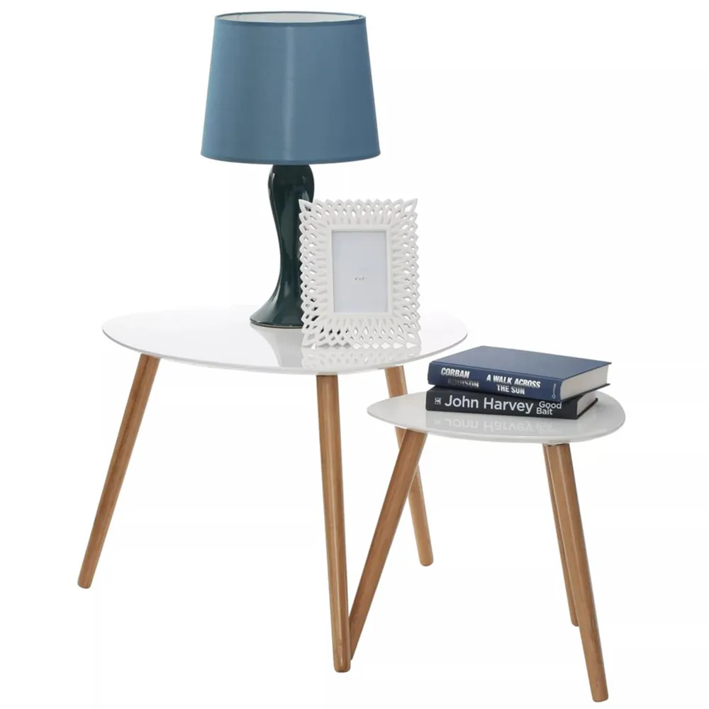 Nostra Nest of Tables Set of 2 - White, Wood