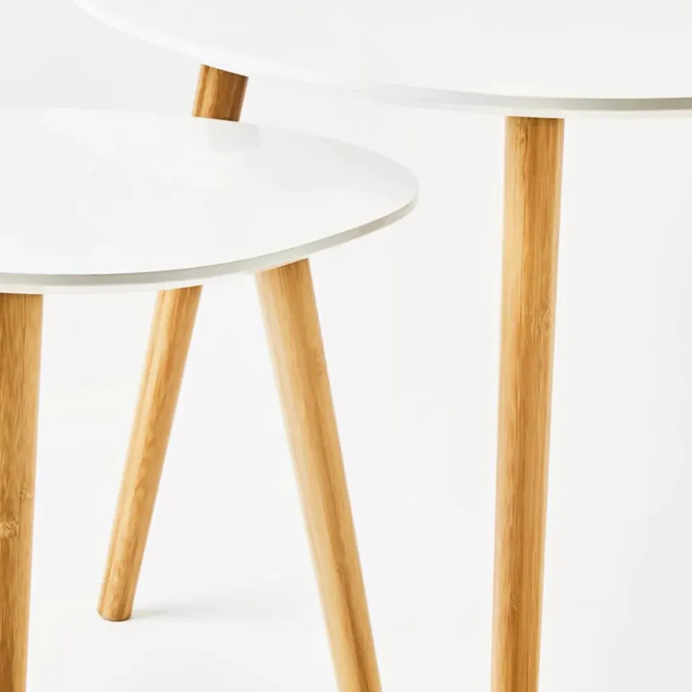 Nostra Nest of Tables Set of 2 - White, Wood