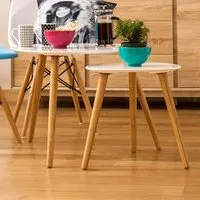 Nostra Nest of Tables Set of 2 - White, Wood