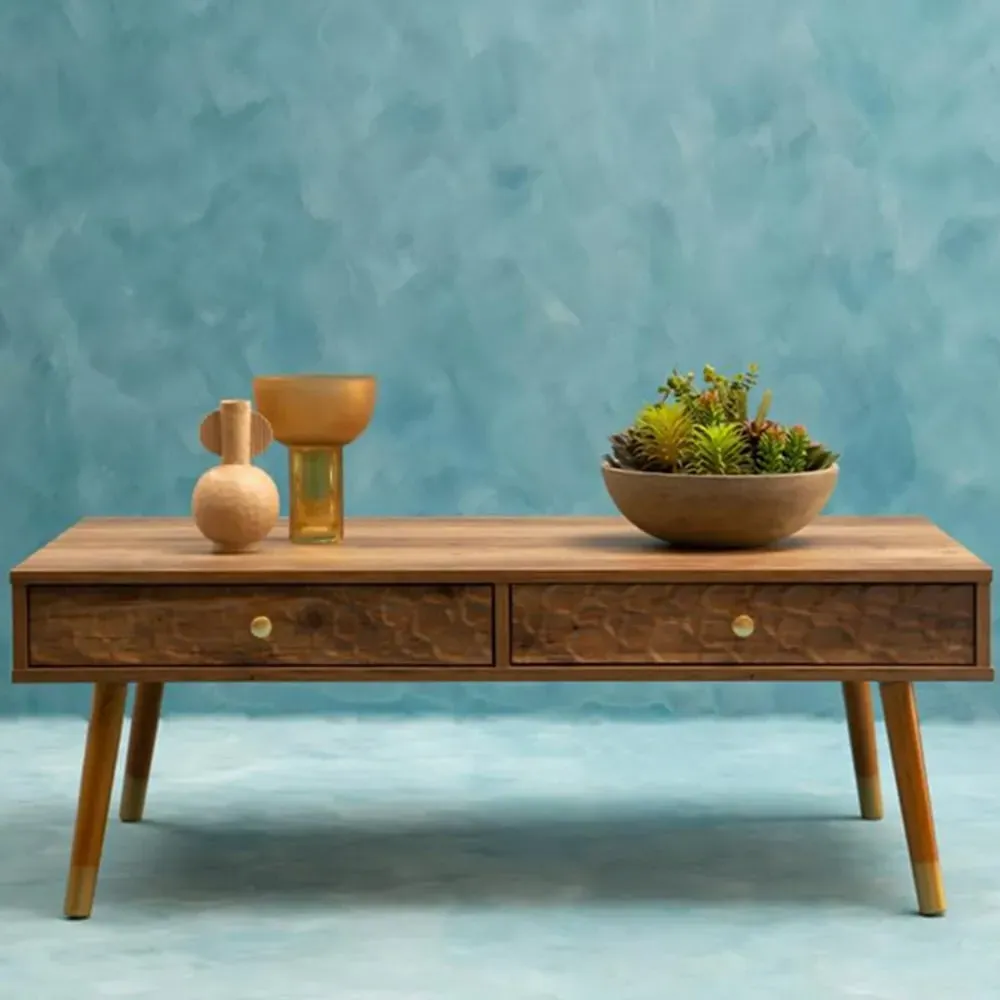 Premier Housewares 2 Drawer Coffee Table - Brown image