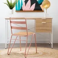 Premier Housewares Bradbury 2 Drawer Desk - Cream, Oak