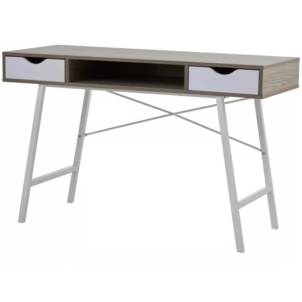 Premier Housewares Bradbury 2 Drawer Desk - Multi, Oak