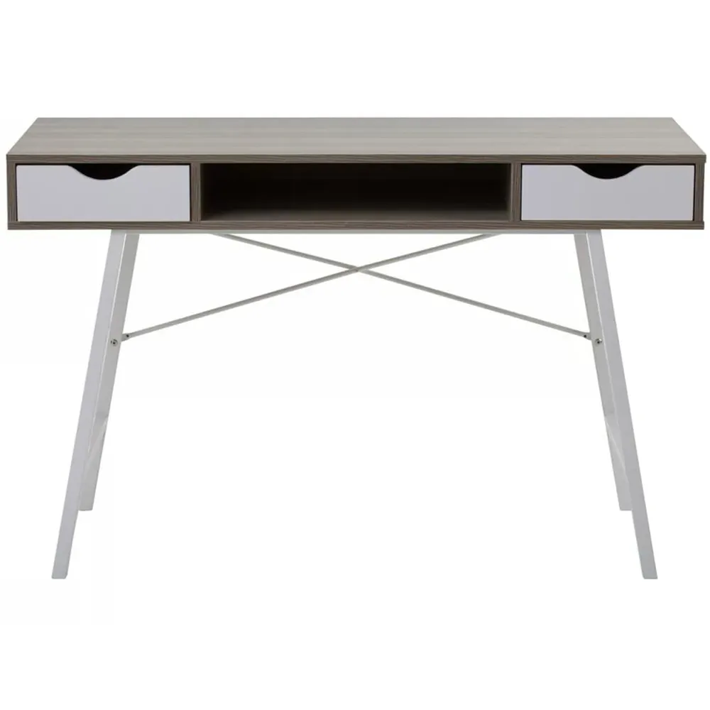 Premier Housewares Bradbury 2 Drawer Desk - Multi, Oak