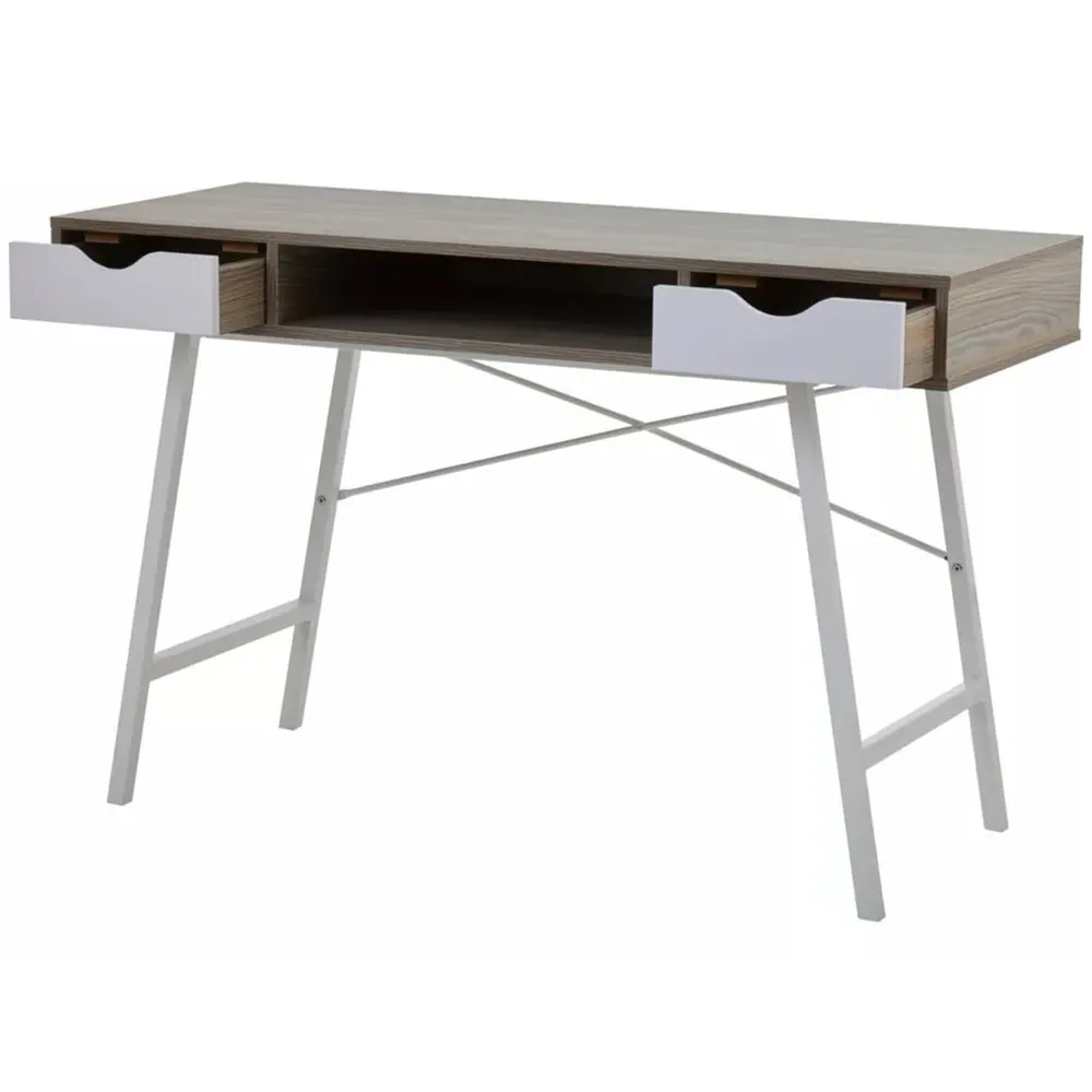 Premier Housewares Bradbury 2 Drawer Desk - Multi, Oak