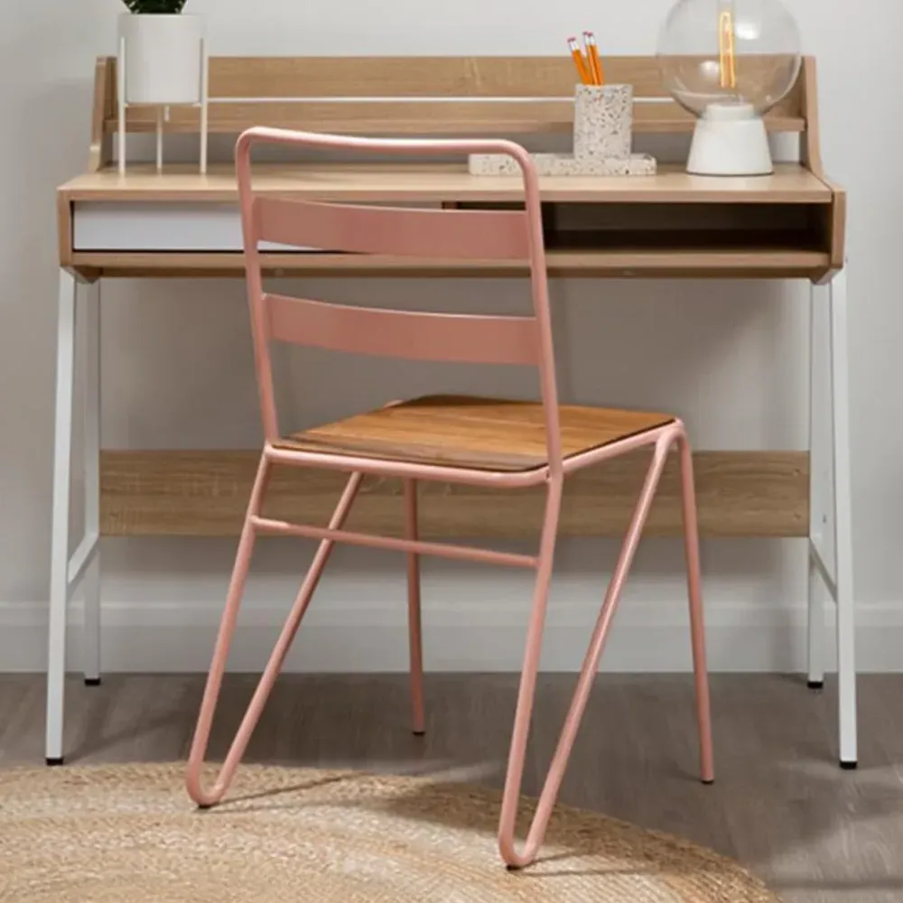 Premier Housewares Bradbury Desk with Drawer - Cream, Oak