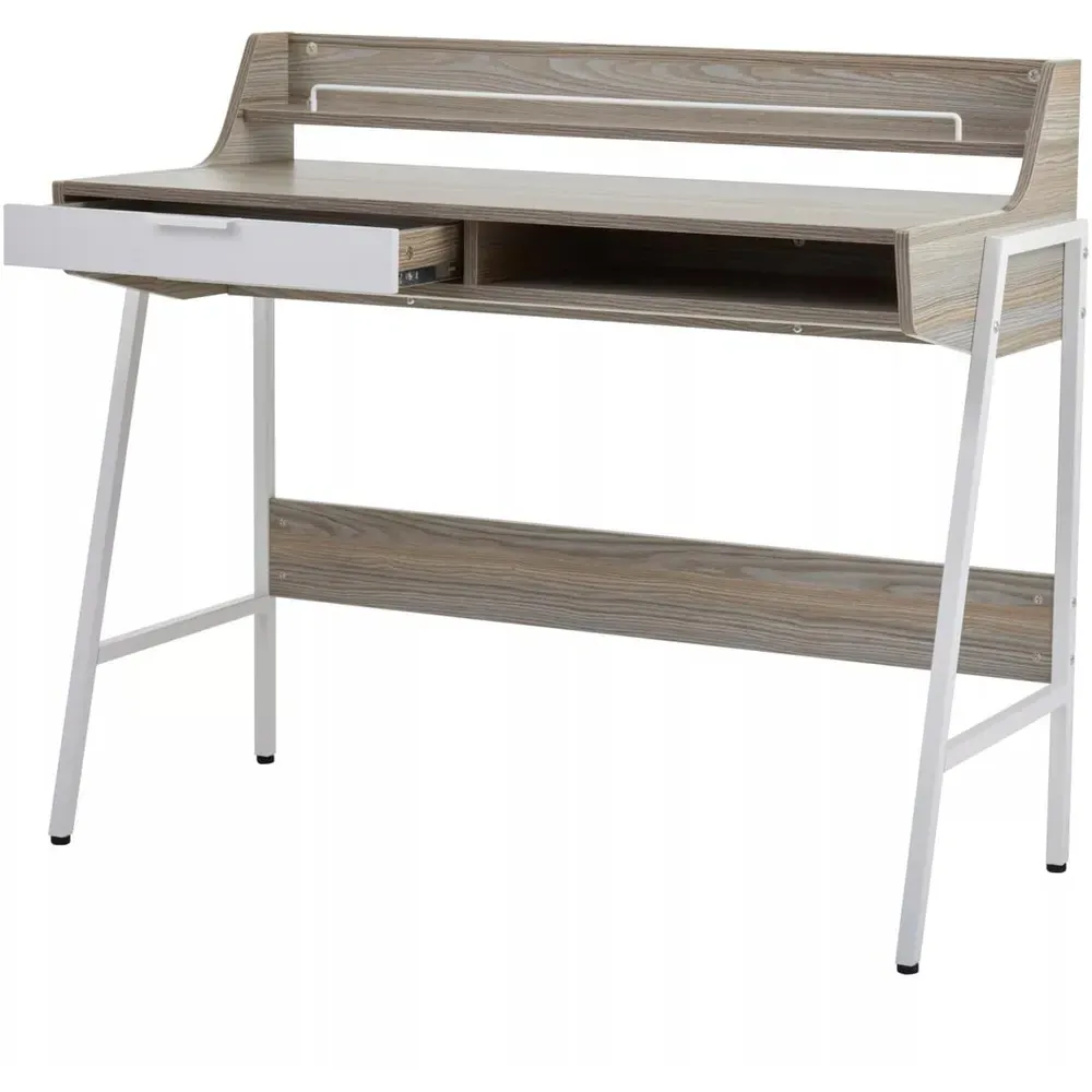 Premier Housewares Bradbury Desk with Drawer - Grey, Oak