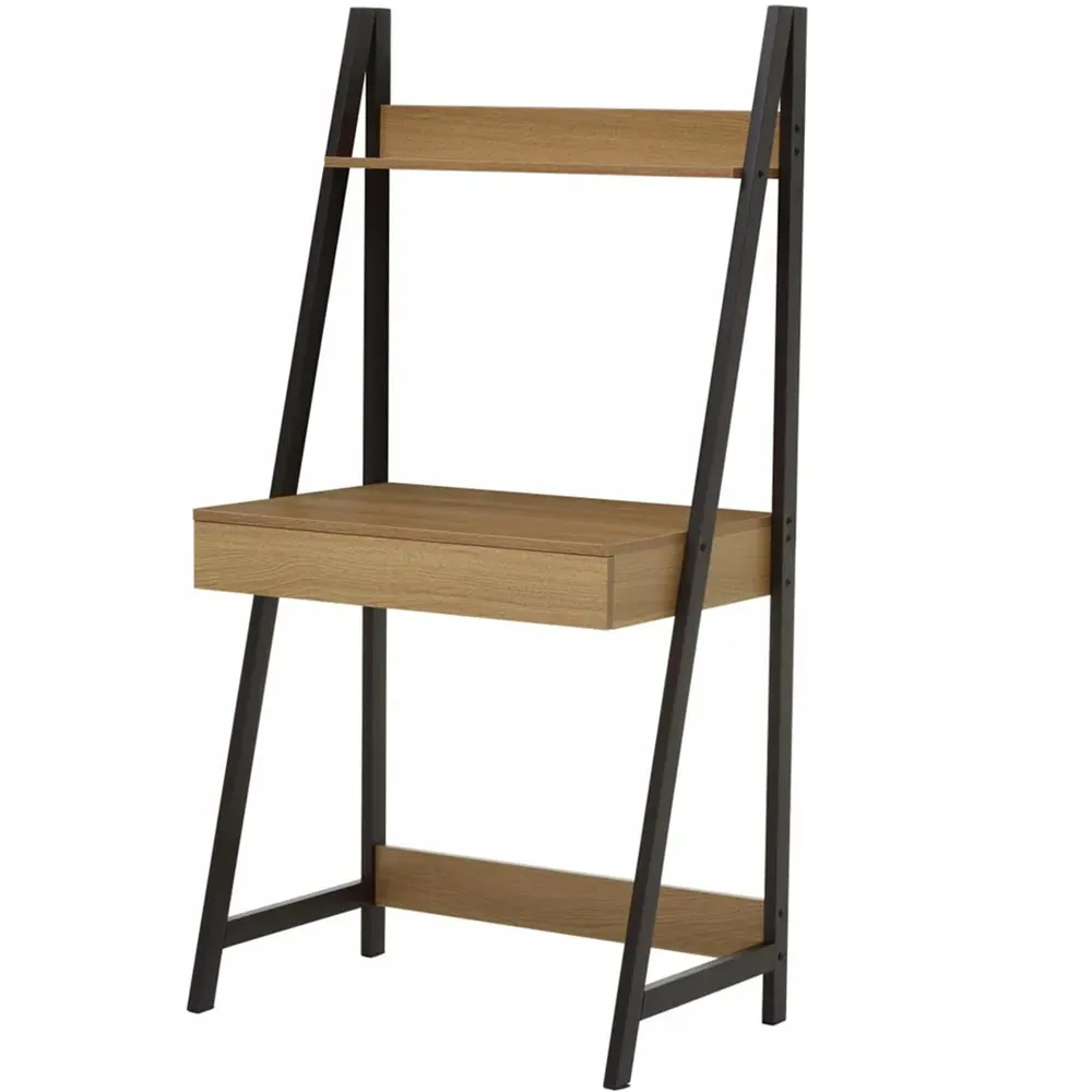 Premier Housewares Bradbury Desk with Storage - Natural Oak