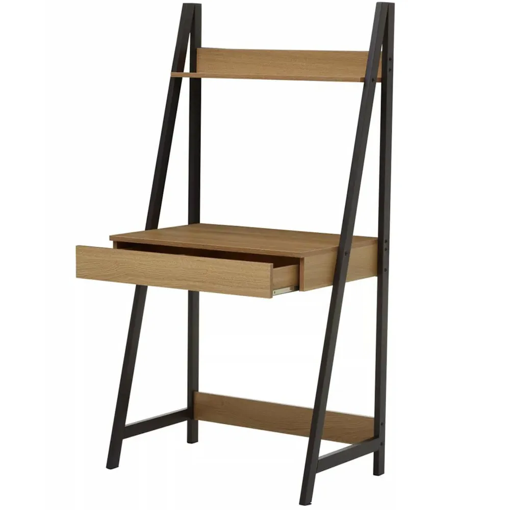 Premier Housewares Bradbury Desk with Storage - Natural Oak