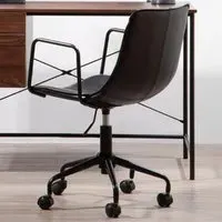 Premier Housewares Branson Swivel Office Chair - Black, Leather