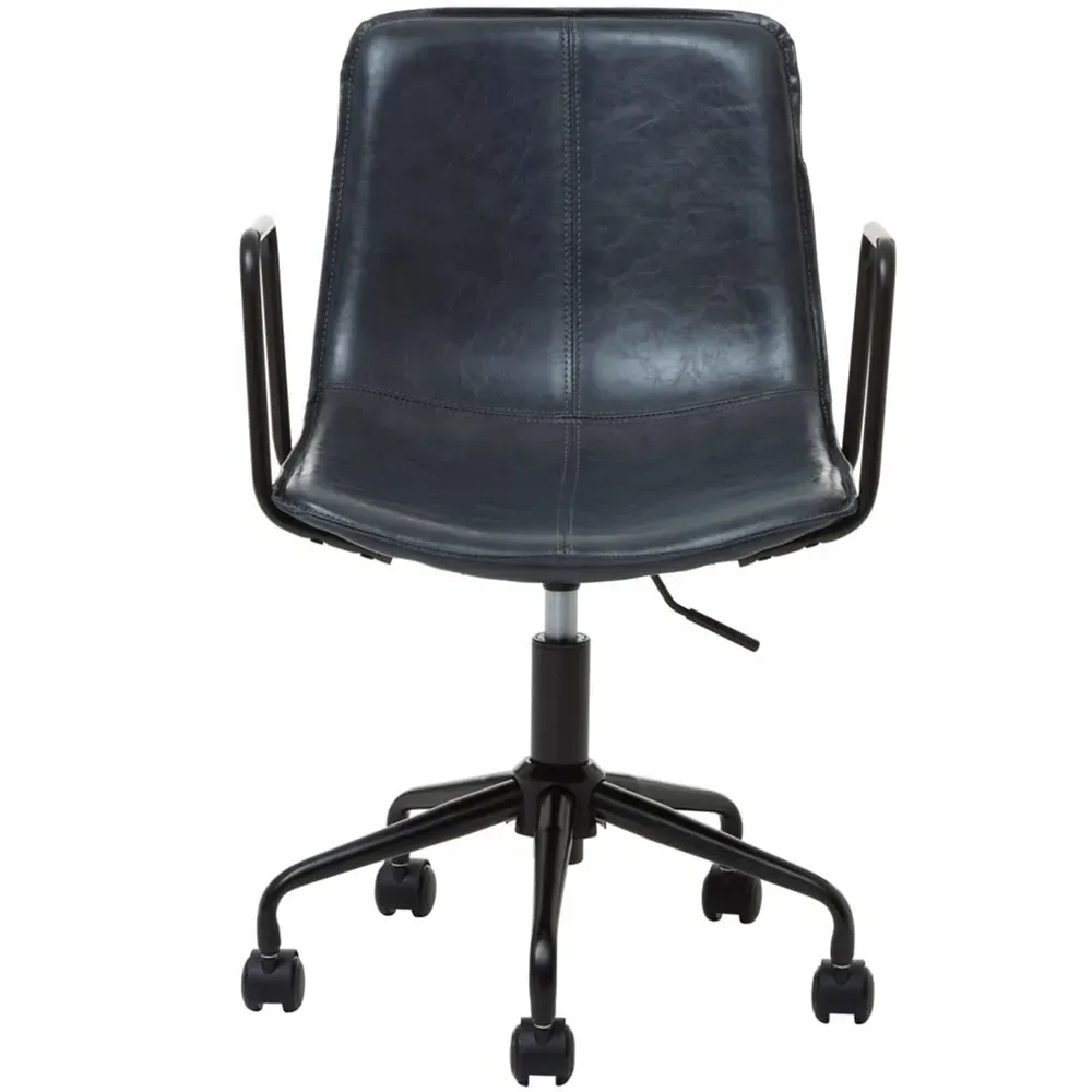 Premier Housewares Branson Swivel Office Chair - Grey, Leather