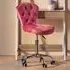 Premier Housewares Buttoned Office Chair - Pink, Velvet