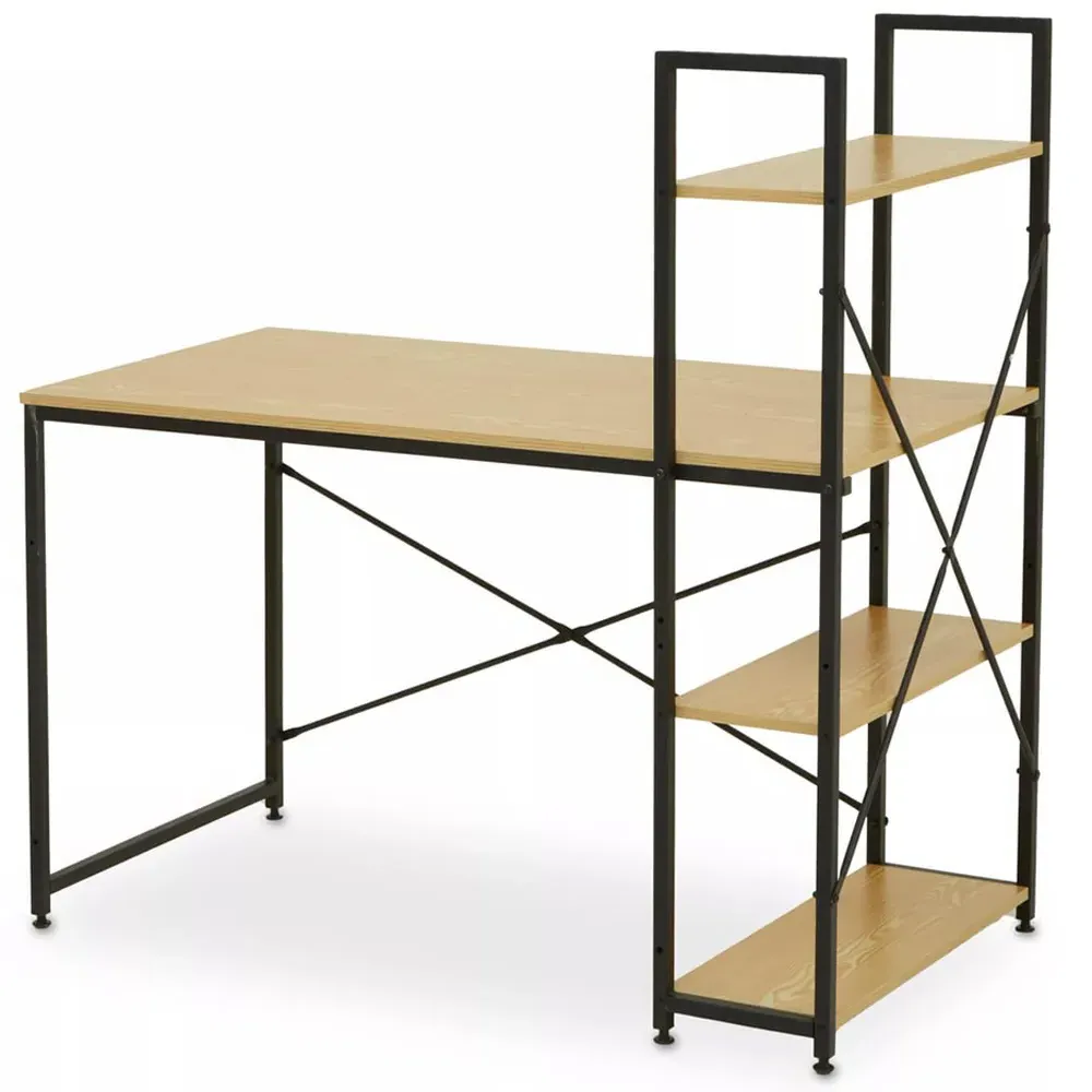 Premier Housewares Laxton Desk with Shelves - Yellow