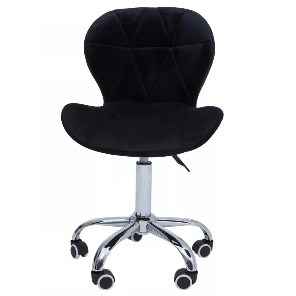 Premier Housewares Quilted Office Chair - Black, Velvet
