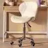 Premier Housewares Quilted Office Chair - White, Velvet