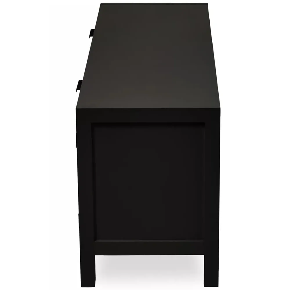 Shermam 2 Door Media Unit with Storage - Black, Wood