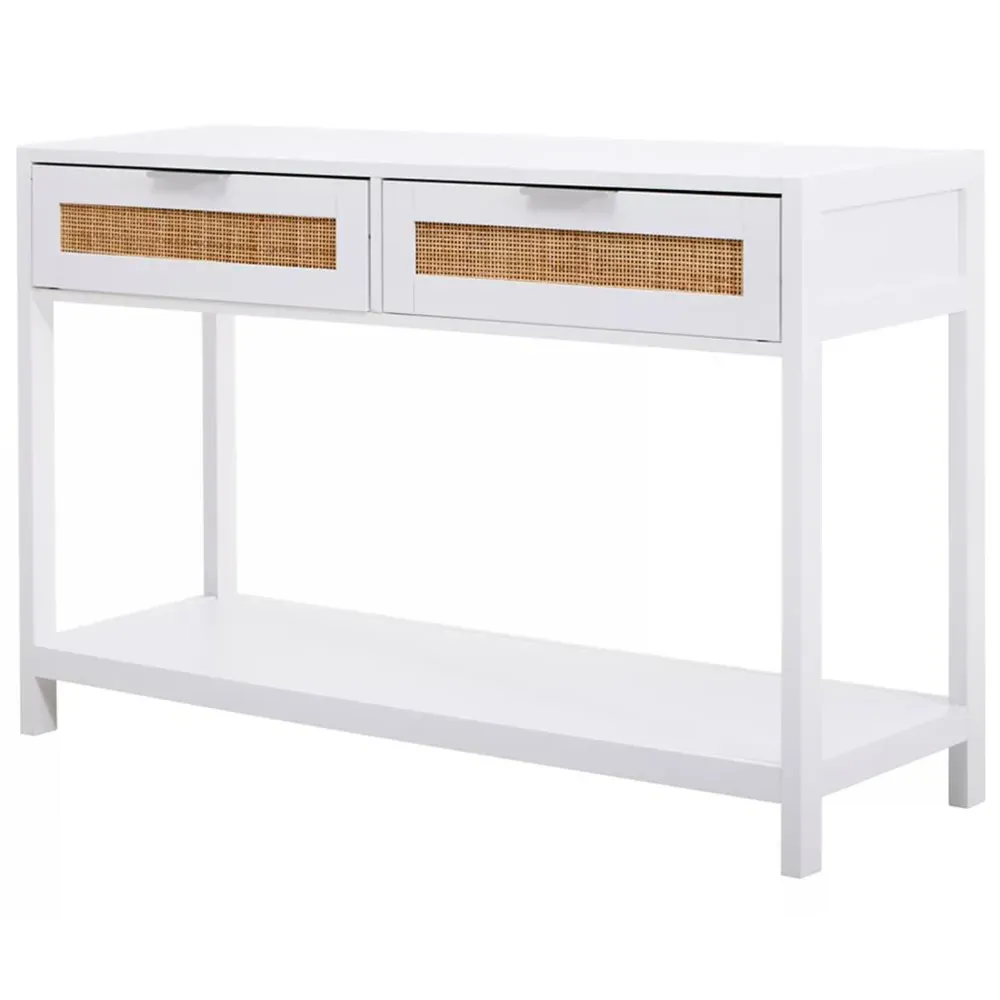 Sherman 2 Drawer Console Table with Storage - White