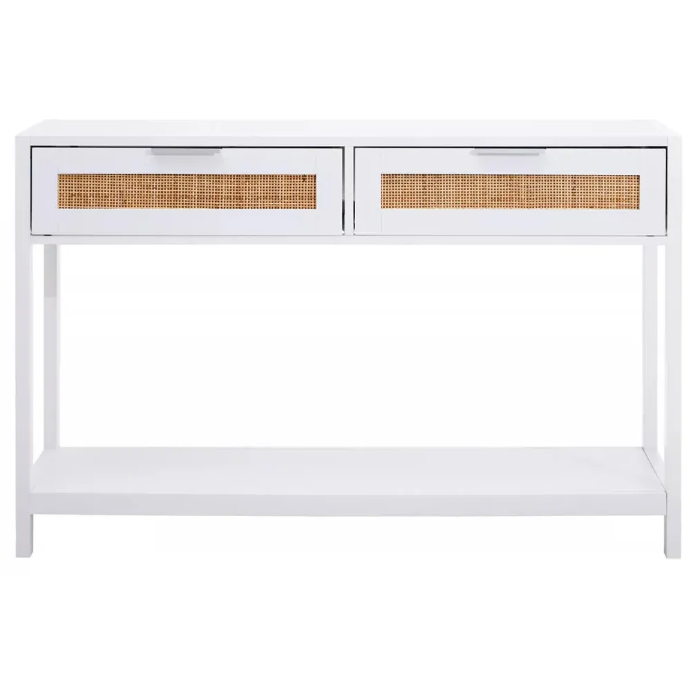 Sherman 2 Drawer Console Table with Storage - White